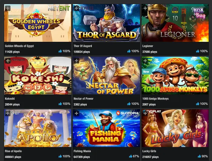 Hustles Casino Home games